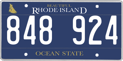 RI license plate 848924