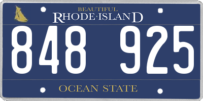 RI license plate 848925
