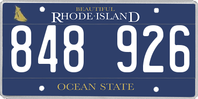 RI license plate 848926