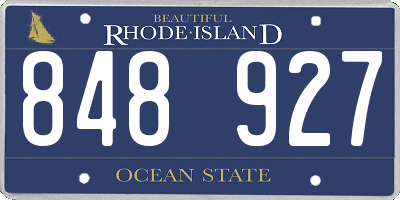 RI license plate 848927