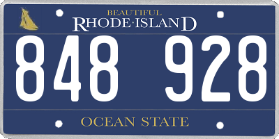 RI license plate 848928