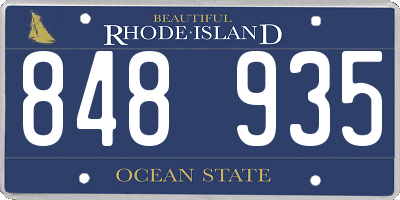RI license plate 848935