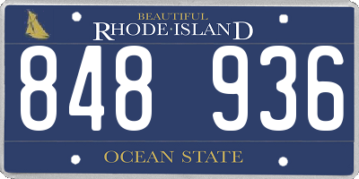 RI license plate 848936