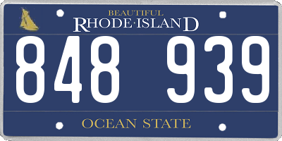 RI license plate 848939