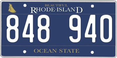 RI license plate 848940