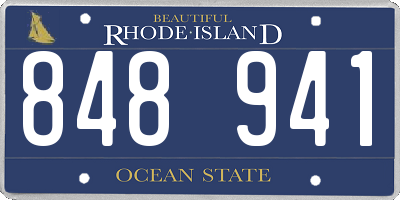 RI license plate 848941