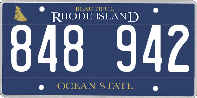RI license plate 848942