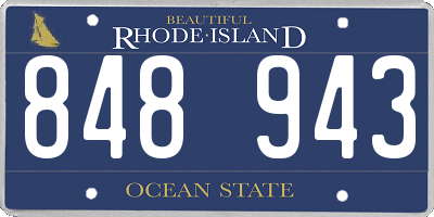 RI license plate 848943