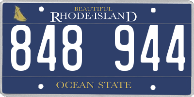 RI license plate 848944