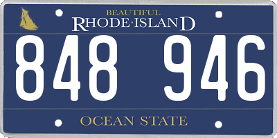 RI license plate 848946