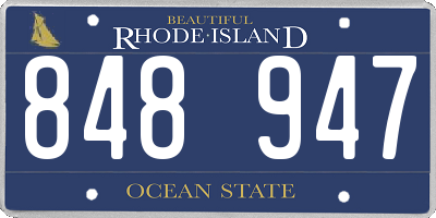 RI license plate 848947