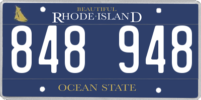 RI license plate 848948