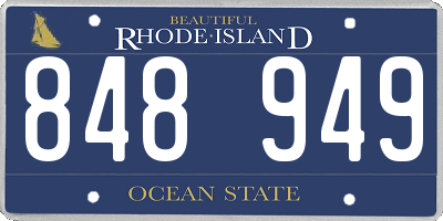RI license plate 848949