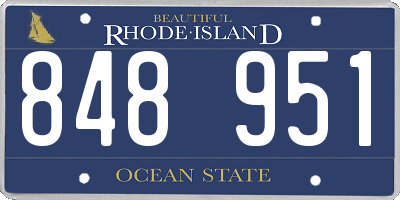 RI license plate 848951