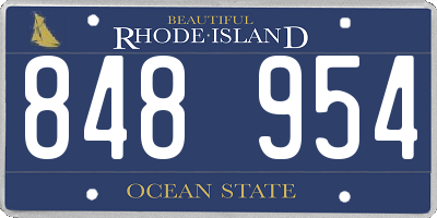 RI license plate 848954