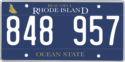 RI license plate 848957