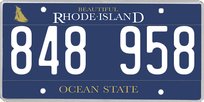 RI license plate 848958