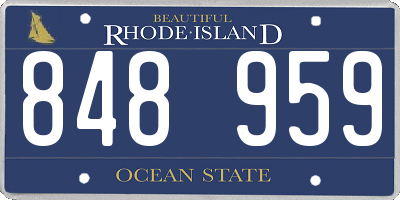RI license plate 848959