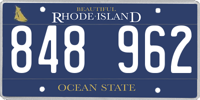 RI license plate 848962