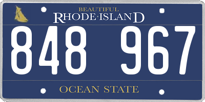 RI license plate 848967