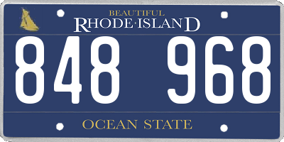 RI license plate 848968