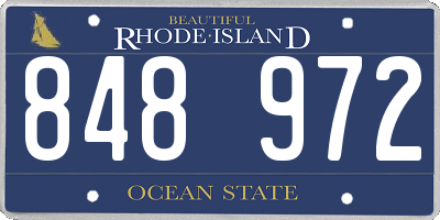 RI license plate 848972