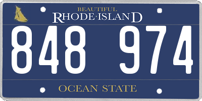 RI license plate 848974
