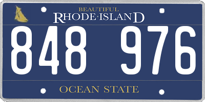 RI license plate 848976