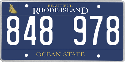 RI license plate 848978
