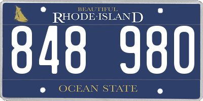RI license plate 848980