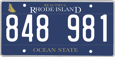 RI license plate 848981