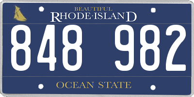 RI license plate 848982