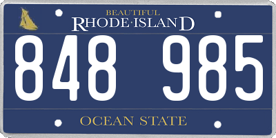RI license plate 848985