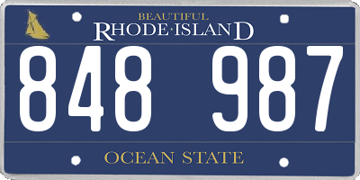 RI license plate 848987