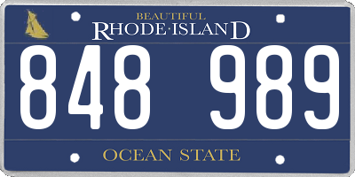 RI license plate 848989