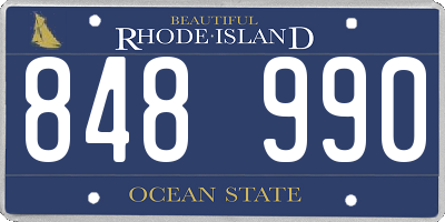 RI license plate 848990