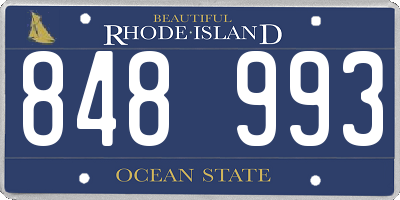 RI license plate 848993
