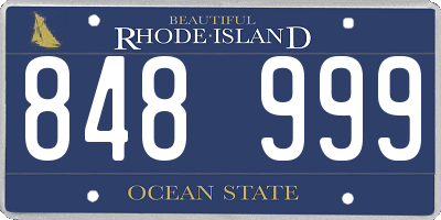RI license plate 848999