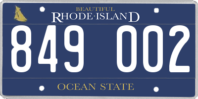 RI license plate 849002