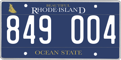 RI license plate 849004