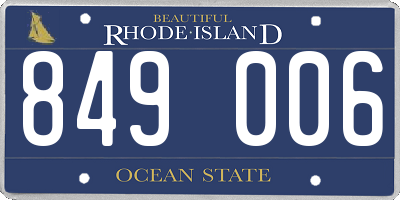 RI license plate 849006