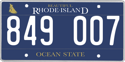 RI license plate 849007