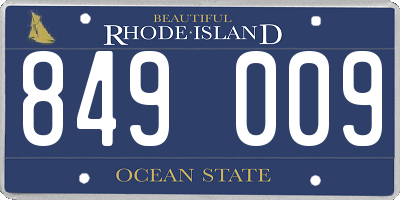RI license plate 849009