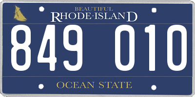 RI license plate 849010