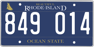 RI license plate 849014