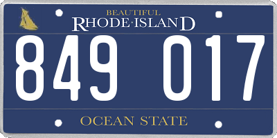 RI license plate 849017