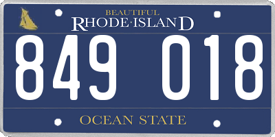 RI license plate 849018