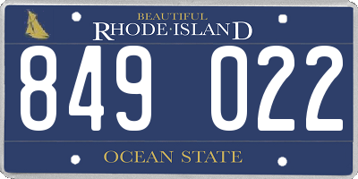 RI license plate 849022