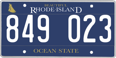 RI license plate 849023
