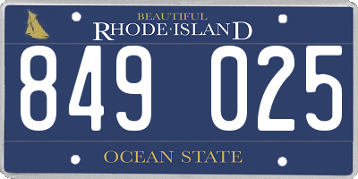 RI license plate 849025